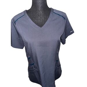 New Greys Anatomy Scrub Top Small Gray Impact Stretch Nurse Uniform